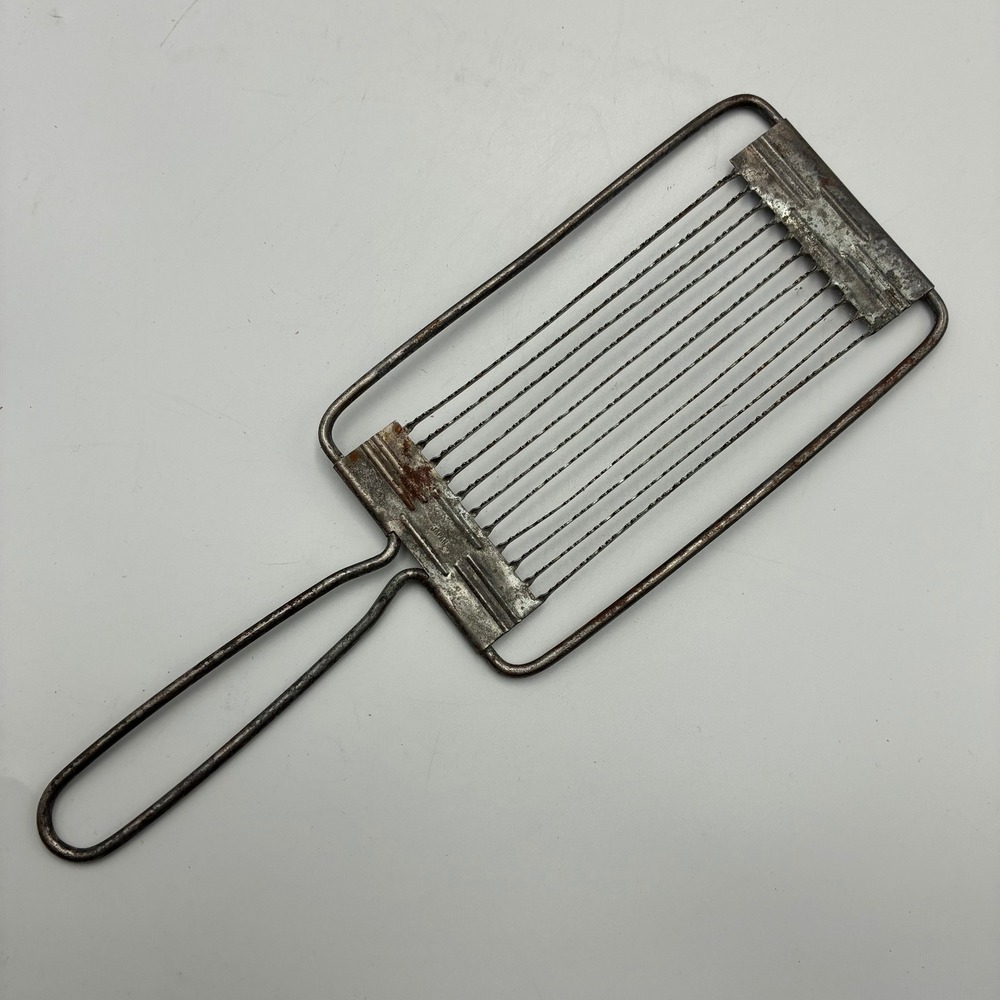Vintage Japan Wire Butter Cheese Slicer Metal Handheld Primitive Kitchen Tool